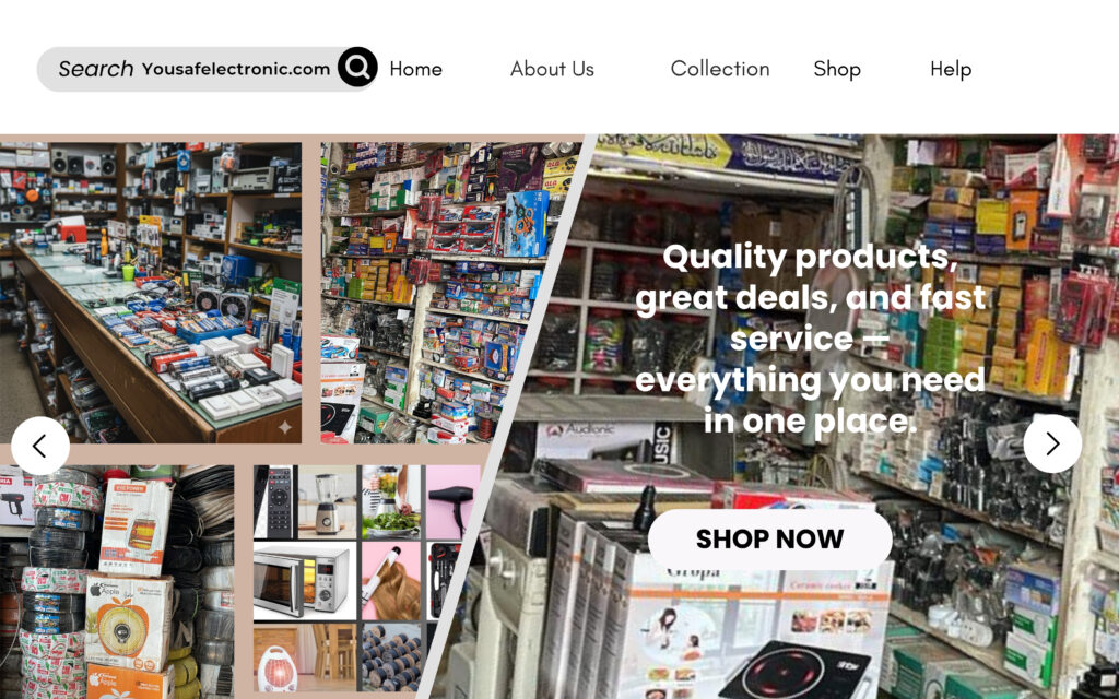 black modern clean online fashion brand website ui prototype