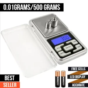 digital pocket weight scale 500g x 0.01g gram scale use for gold, jewelry, and kitchen purposes