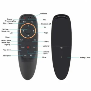 g10s fly air mouse remote with voice control | 2.4ghz smart wireless air mouse with gyro sensor & ir learning | android tv box remote | motion sensing, universal control for smart tv, pc, laptop, projector, android tv stick & tv box