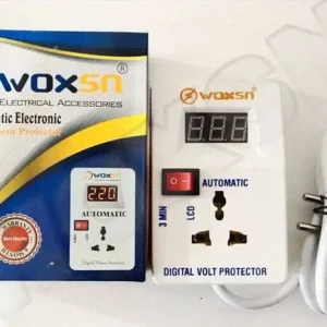 woxsn automatic digital power protection, ac voltage protector, over &under volt power protection, for fridge, freezer, mobile and laptop charger, led or lcd, wifi and camera devices and other electronics accessories, muhafiz switch