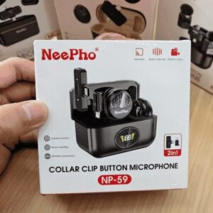neepho np 59 wireless microphone collar clip button – portable lavalier mic for iphone android youtube tiktok vlogging & live streaming